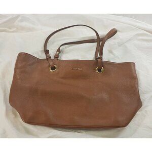 Calvin Klein Quality handbag Purse Brown Leather Soft 12.5"
